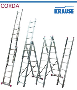 Професионална трираменна алуминиева стълба KRAUSE CORDA 3x7, 1.95m 